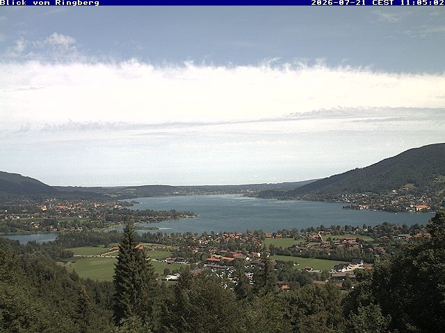 Archiv Foto Webcam Blick vom Schloss Ringberg auf den Tegernsee