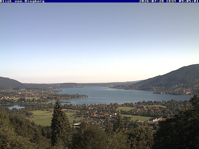 Archiv Foto Webcam Blick vom Schloss Ringberg auf den Tegernsee