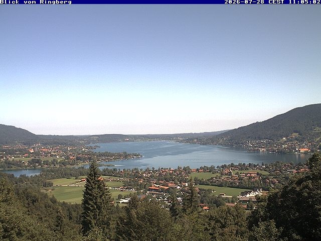 Archiv Foto Webcam Blick vom Schloss Ringberg auf den Tegernsee