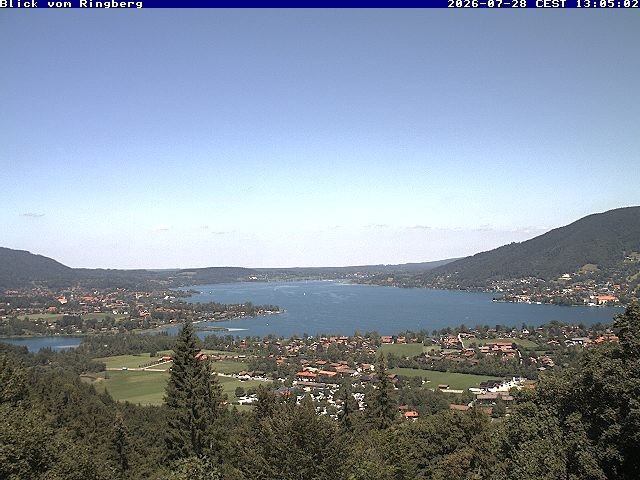 Archiv Foto Webcam Blick vom Schloss Ringberg auf den Tegernsee