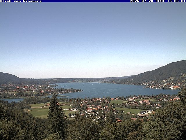Archiv Foto Webcam Blick vom Schloss Ringberg auf den Tegernsee