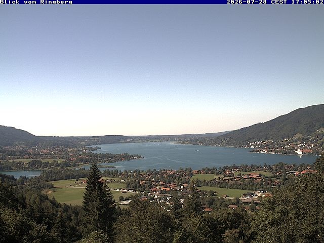 Archiv Foto Webcam Blick vom Schloss Ringberg auf den Tegernsee