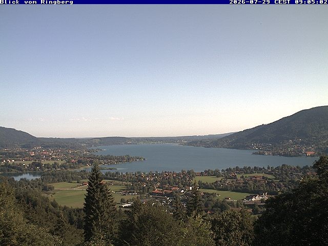 Archiv Foto Webcam Blick vom Schloss Ringberg auf den Tegernsee