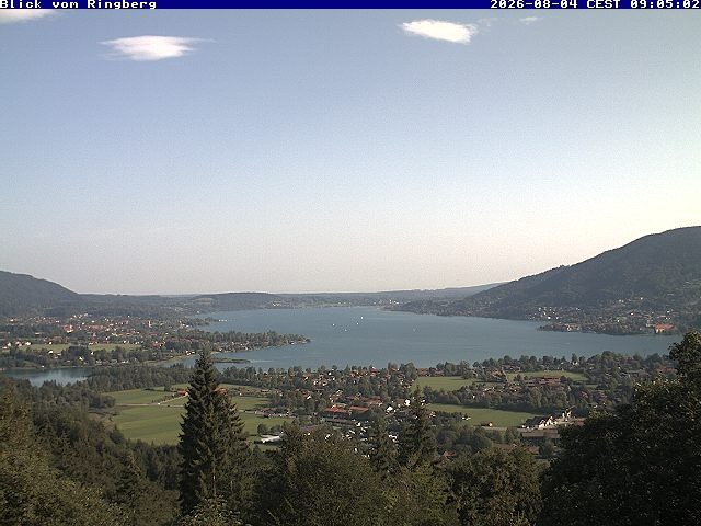 Archiv Foto Webcam Blick vom Schloss Ringberg auf den Tegernsee