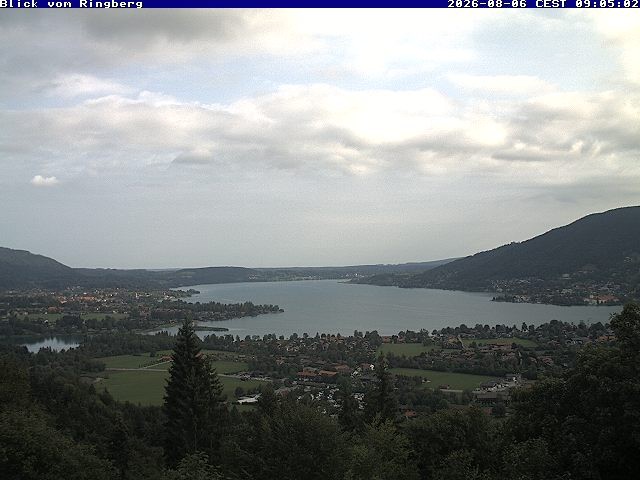 Archiv Foto Webcam Blick vom Schloss Ringberg auf den Tegernsee