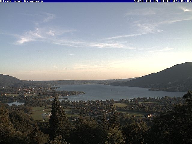 Archiv Foto Webcam Blick vom Schloss Ringberg auf den Tegernsee