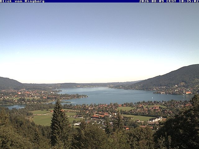 Archiv Foto Webcam Blick vom Schloss Ringberg auf den Tegernsee