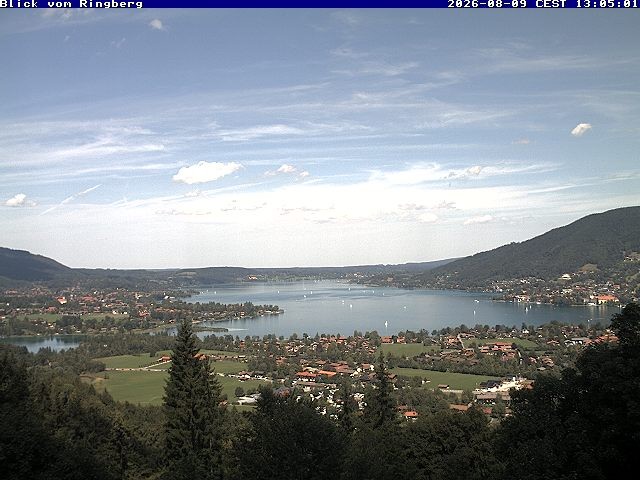 Archiv Foto Webcam Blick vom Schloss Ringberg auf den Tegernsee