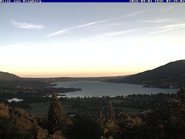 Archiv Foto Webcam Blick vom Schloss Ringberg auf den Tegernsee