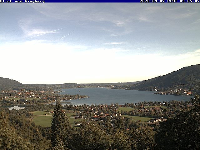 Archiv Foto Webcam Blick vom Schloss Ringberg auf den Tegernsee