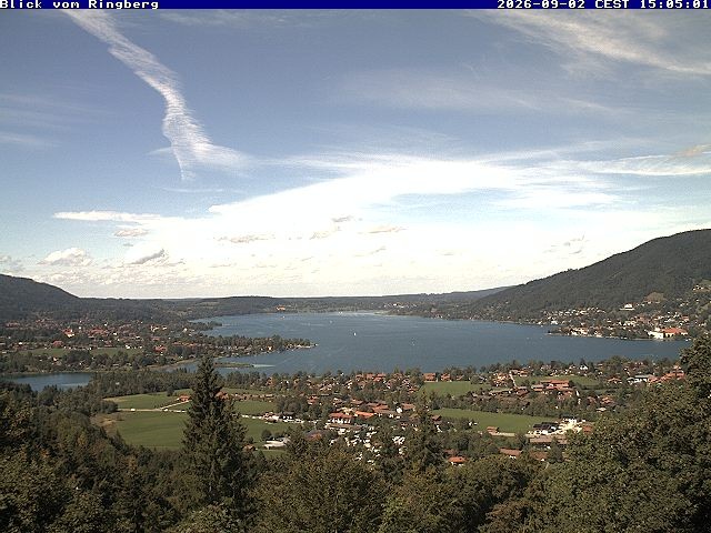 Archiv Foto Webcam Blick vom Schloss Ringberg auf den Tegernsee