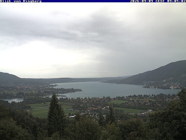 Archiv Foto Webcam Blick vom Schloss Ringberg auf den Tegernsee