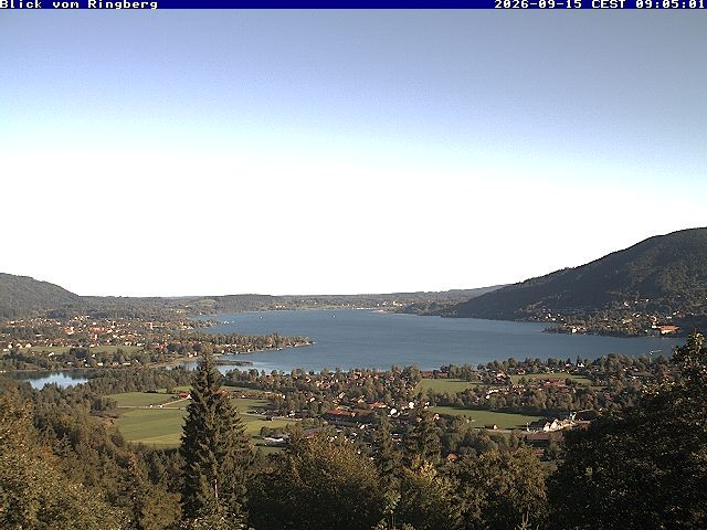 Archiv Foto Webcam Blick vom Schloss Ringberg auf den Tegernsee