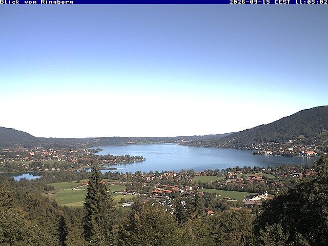 Archiv Foto Webcam Blick vom Schloss Ringberg auf den Tegernsee