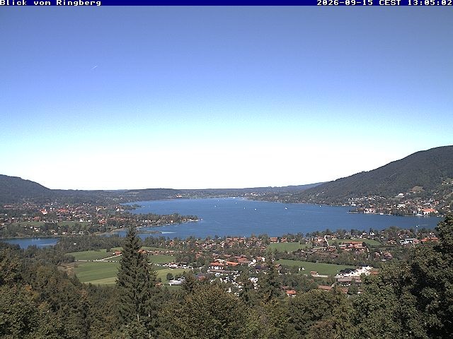 Archiv Foto Webcam Blick vom Schloss Ringberg auf den Tegernsee