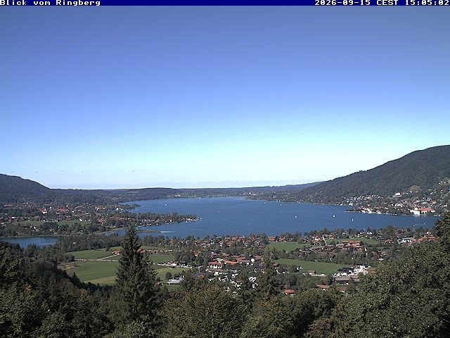 Archiv Foto Webcam Blick vom Schloss Ringberg auf den Tegernsee