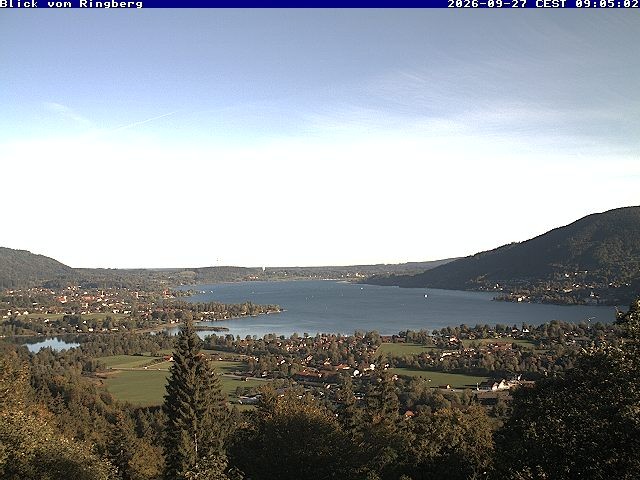 Archiv Foto Webcam Blick vom Schloss Ringberg auf den Tegernsee