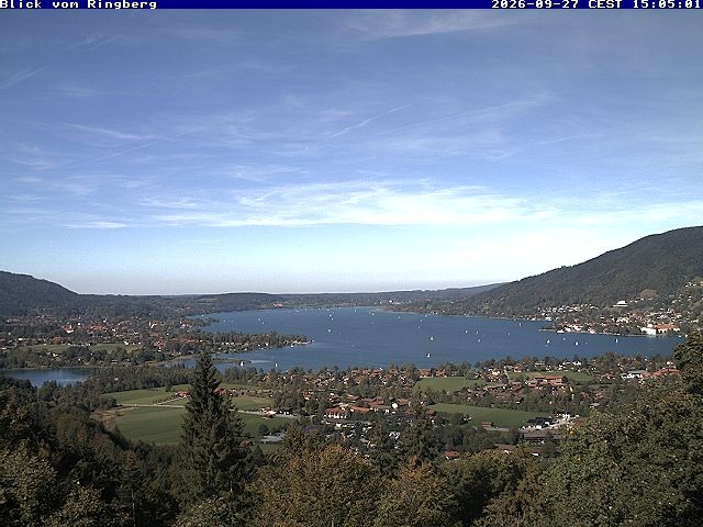 Archiv Foto Webcam Blick vom Schloss Ringberg auf den Tegernsee