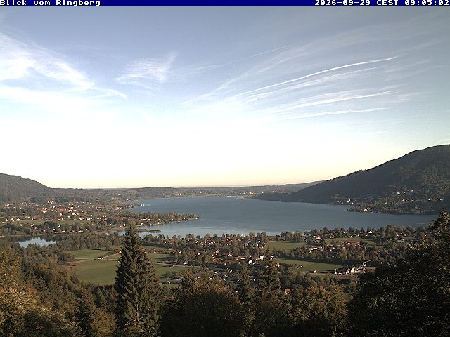 Archiv Foto Webcam Blick vom Schloss Ringberg auf den Tegernsee