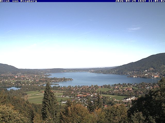 Archiv Foto Webcam Blick vom Schloss Ringberg auf den Tegernsee