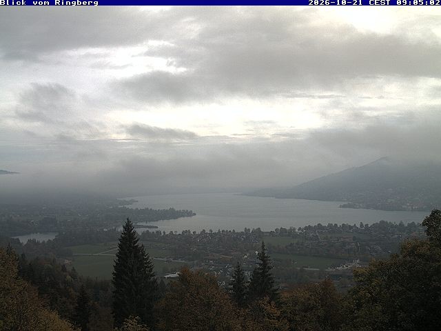 Archiv Foto Webcam Blick vom Schloss Ringberg auf den Tegernsee