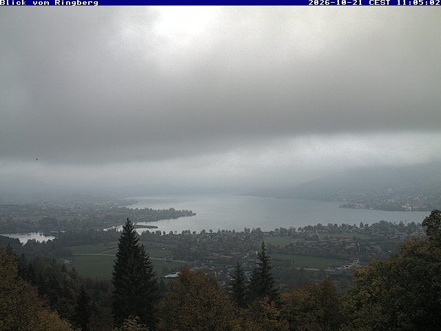 Archiv Foto Webcam Blick vom Schloss Ringberg auf den Tegernsee