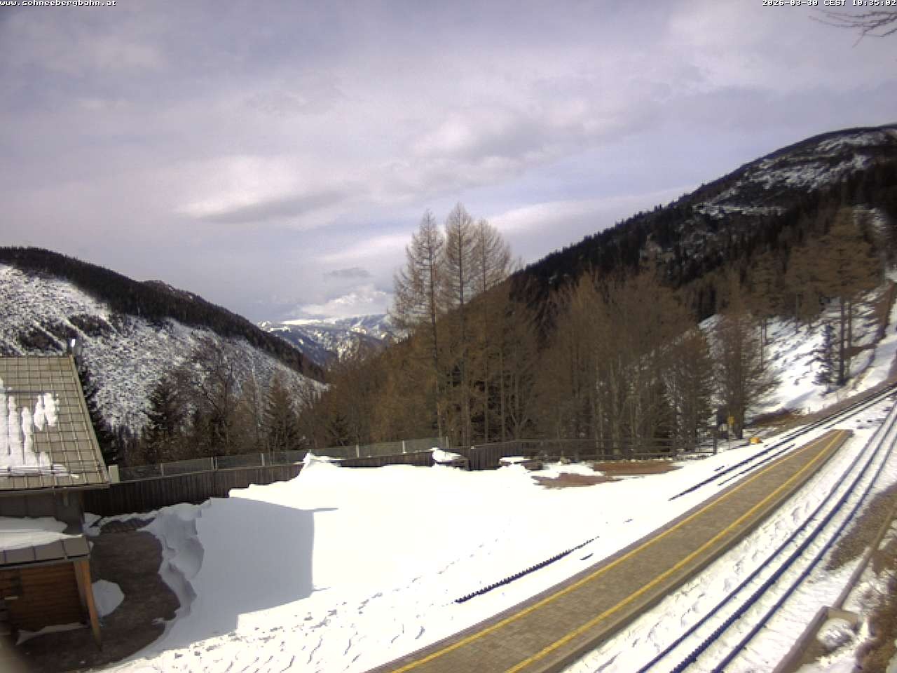 Archiv Foto Webcam Schneeberg: Blick Gasthaus Baumgartner