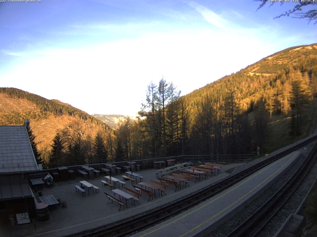 Archiv Foto Webcam Schneeberg: Blick Gasthaus Baumgartner