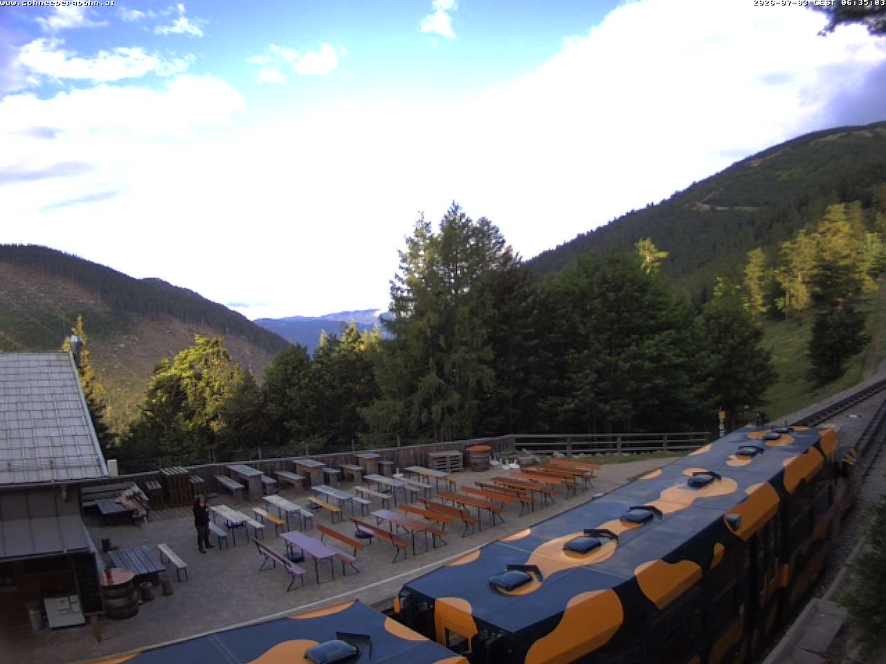 Archiv Foto Webcam Schneeberg: Blick Gasthaus Baumgartner