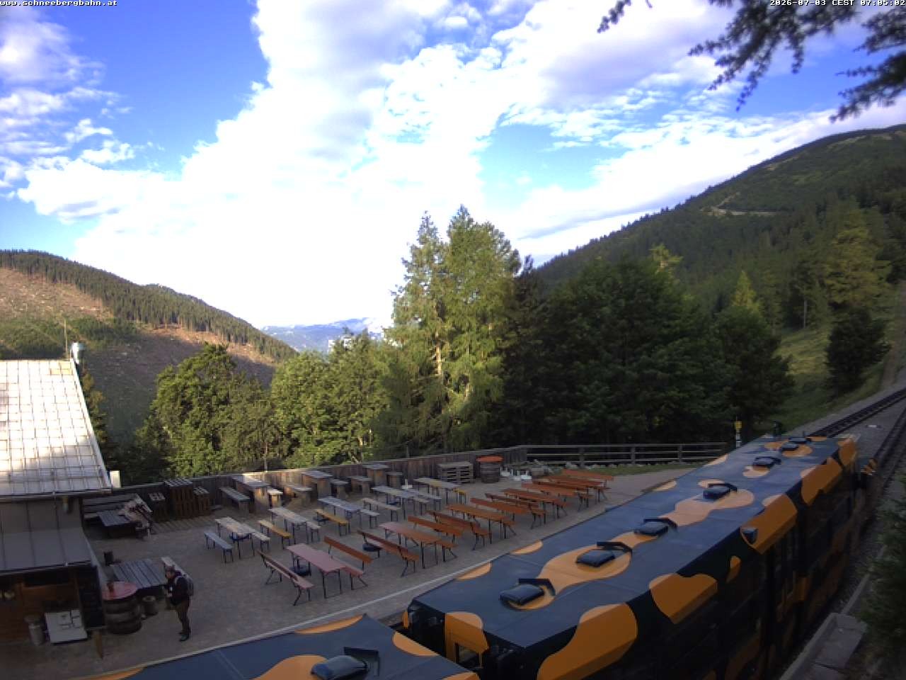 Archiv Foto Webcam Schneeberg: Blick Gasthaus Baumgartner