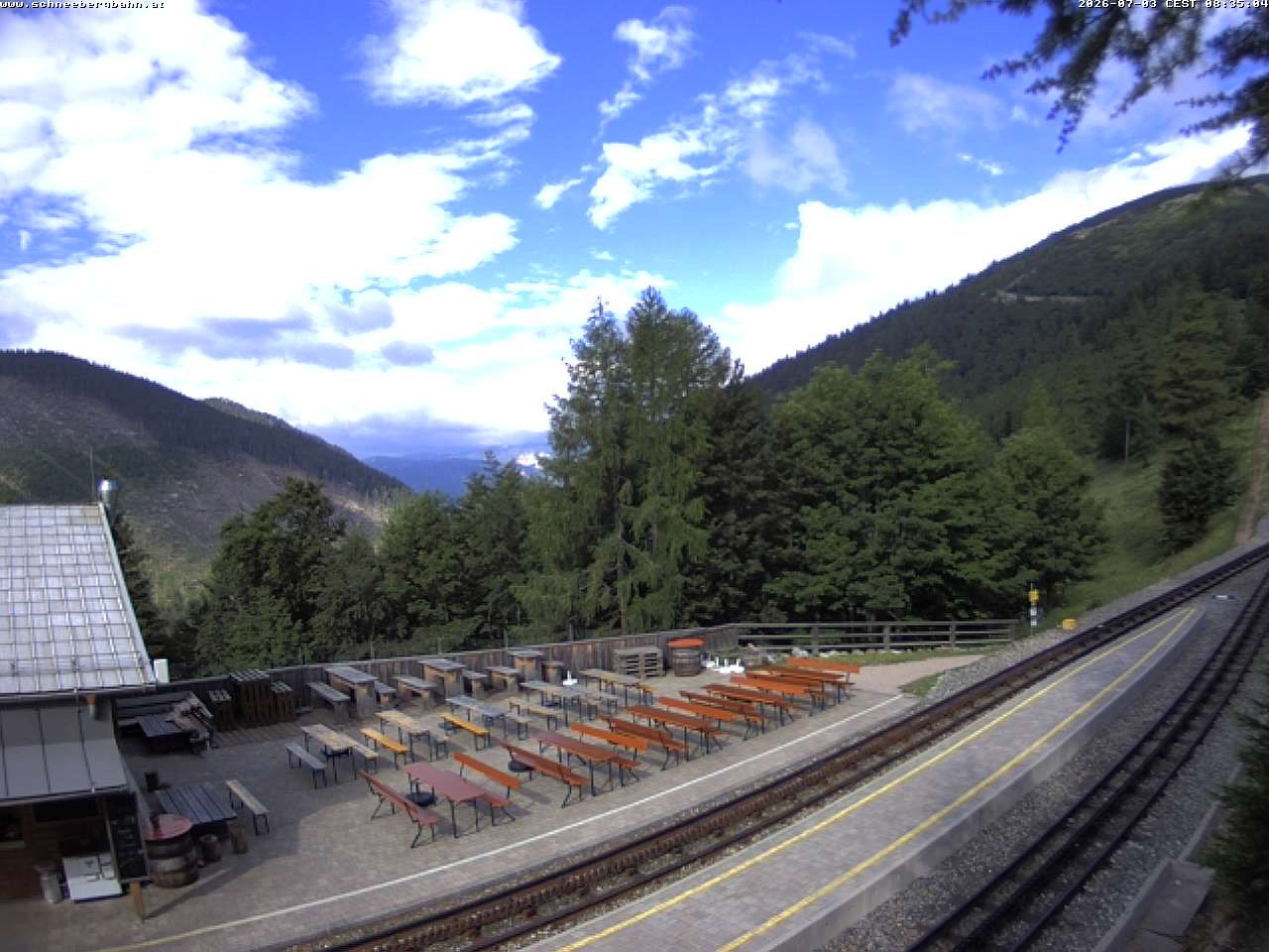 Archiv Foto Webcam Schneeberg: Blick Gasthaus Baumgartner