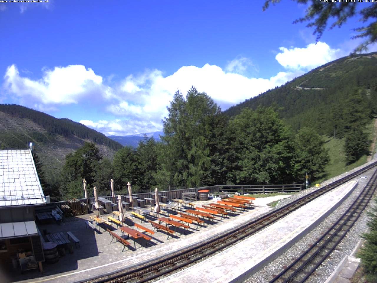 Archiv Foto Webcam Schneeberg: Blick Gasthaus Baumgartner