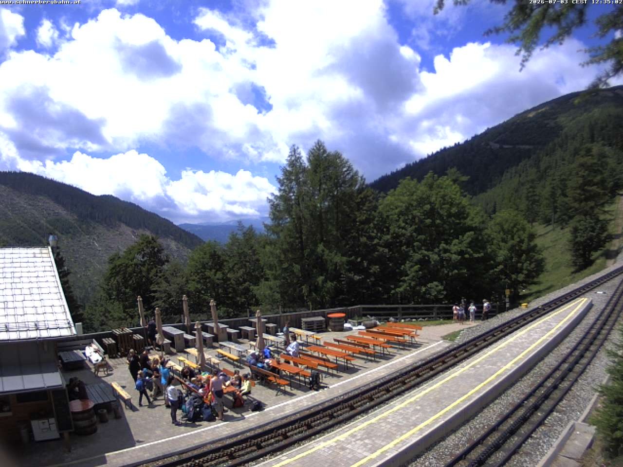 Archiv Foto Webcam Schneeberg: Blick Gasthaus Baumgartner