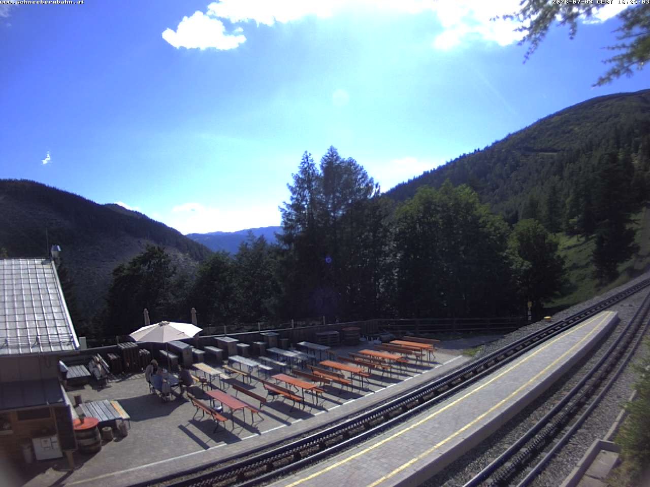 Archiv Foto Webcam Schneeberg: Blick Gasthaus Baumgartner