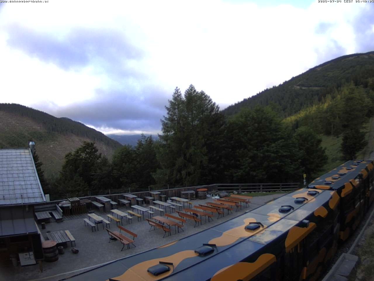 Archiv Foto Webcam Schneeberg: Blick Gasthaus Baumgartner