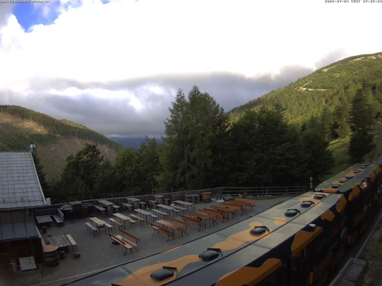 Archiv Foto Webcam Schneeberg: Blick Gasthaus Baumgartner