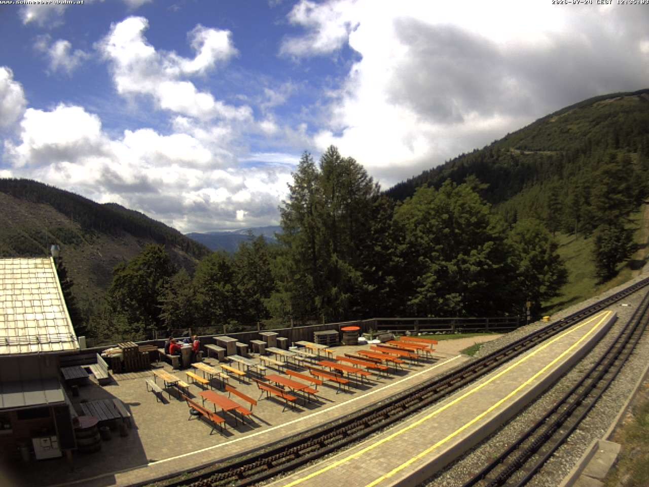 Archiv Foto Webcam Schneeberg: Blick Gasthaus Baumgartner