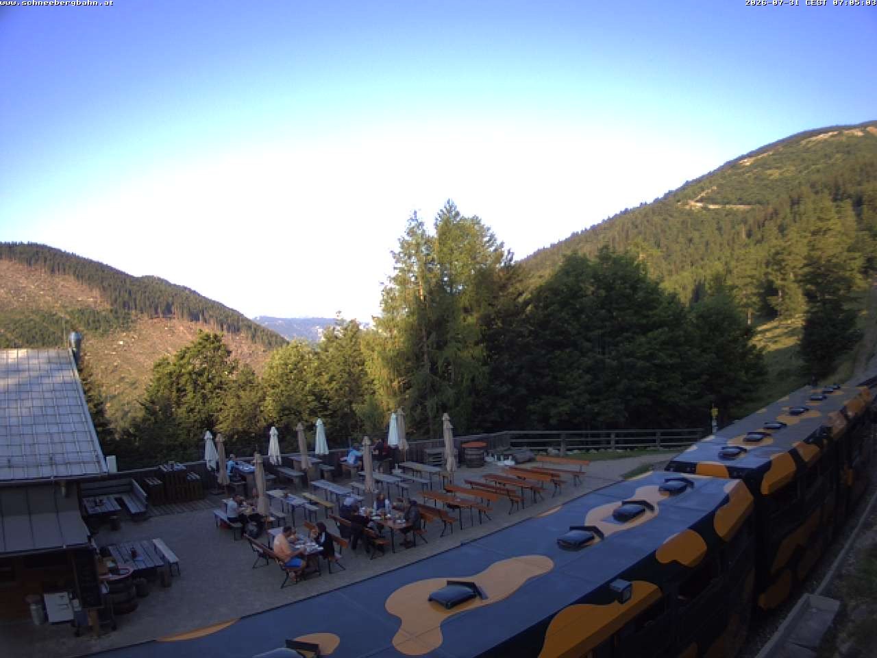 Archiv Foto Webcam Schneeberg: Blick Gasthaus Baumgartner