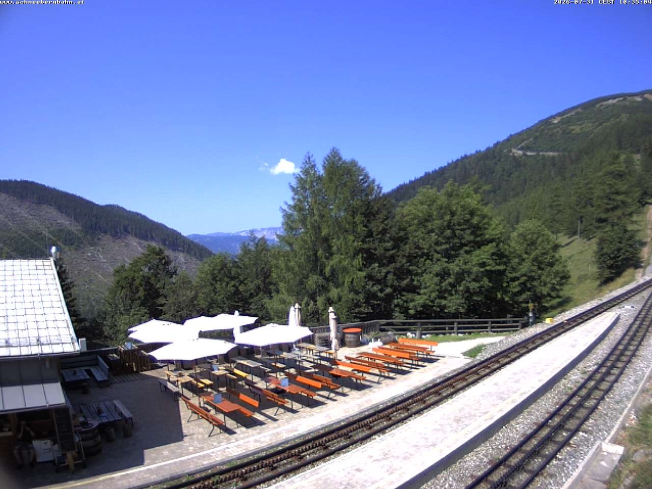 Archiv Foto Webcam Schneeberg: Blick Gasthaus Baumgartner
