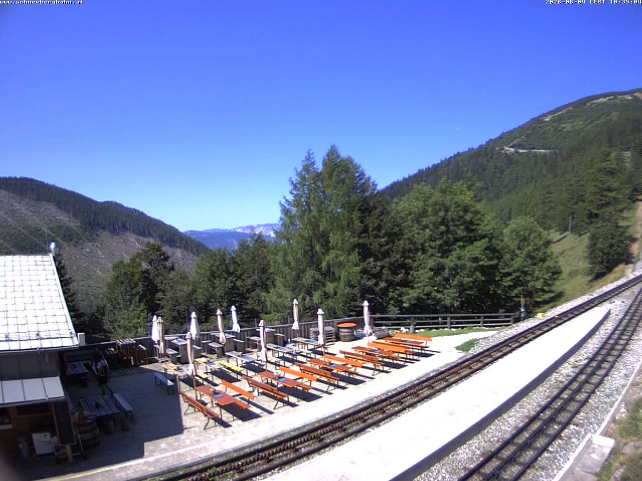 Archiv Foto Webcam Schneeberg: Blick Gasthaus Baumgartner