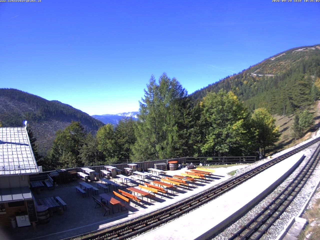 Archiv Foto Webcam Schneeberg: Blick Gasthaus Baumgartner