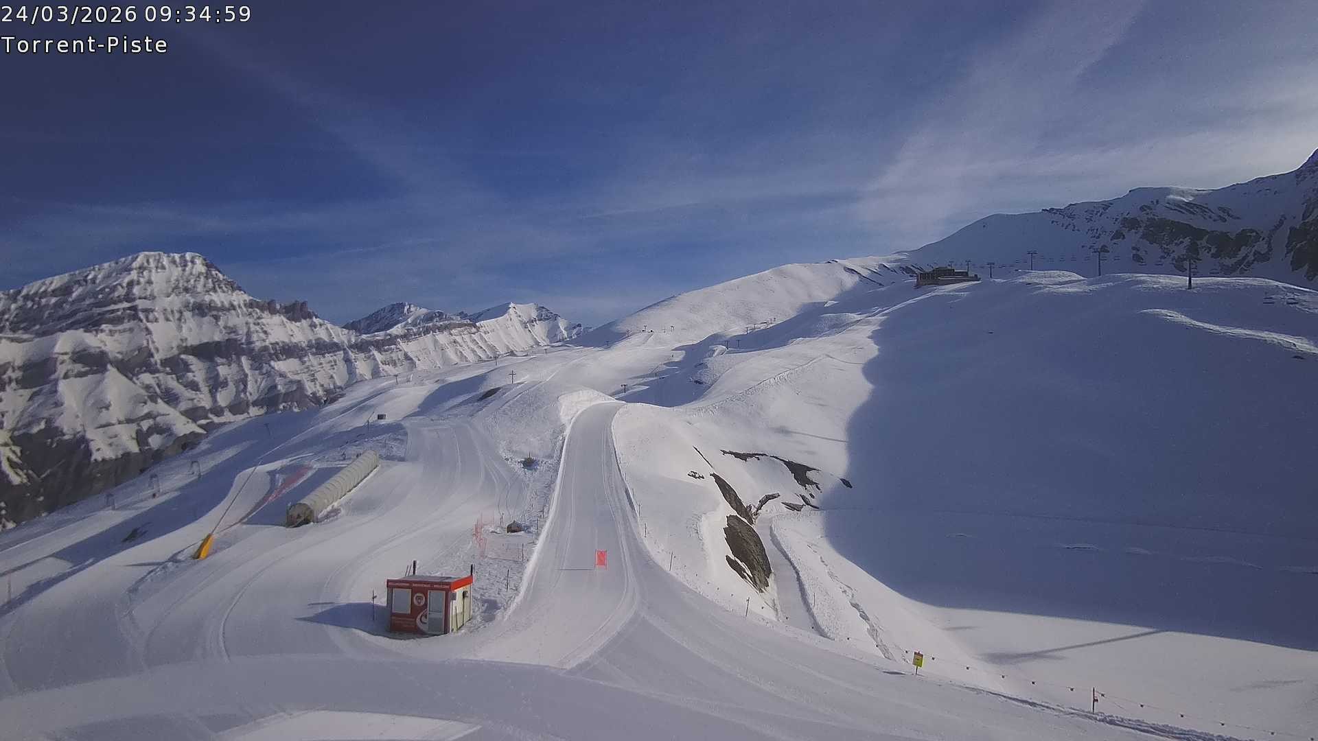 Archived image Webcam Leukerbad - Top station Rinderhütte