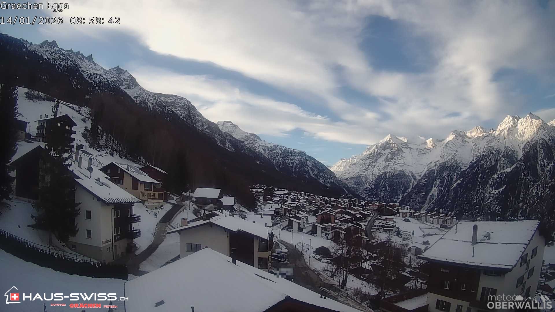 Archiv Foto Webcam Egga - Blick nach Grächen