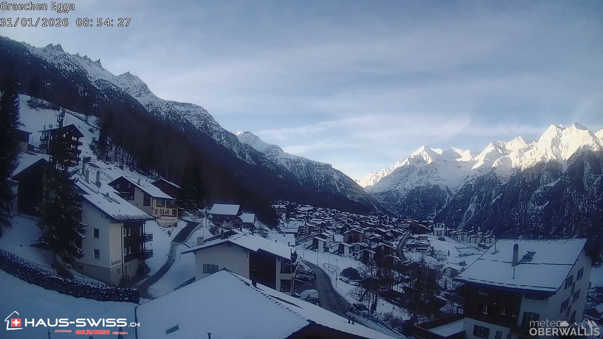 Archiv Foto Webcam Egga - Blick nach Grächen