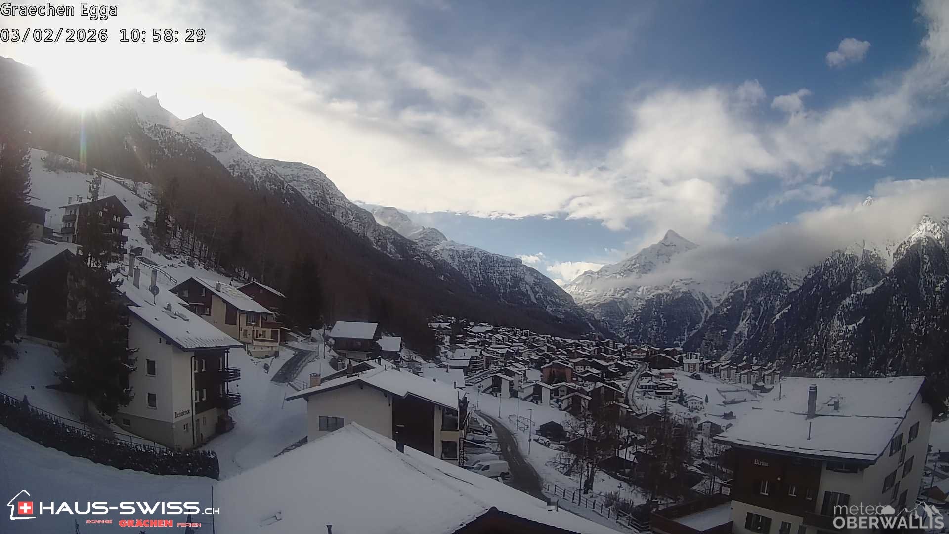 Archiv Foto Webcam Egga - Blick nach Grächen