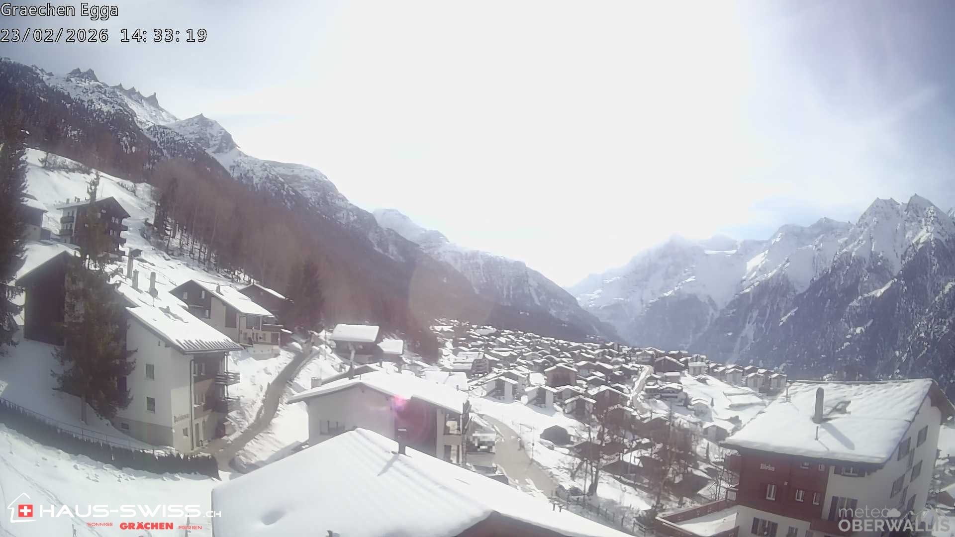 Archiv Foto Webcam Egga - Blick nach Grächen