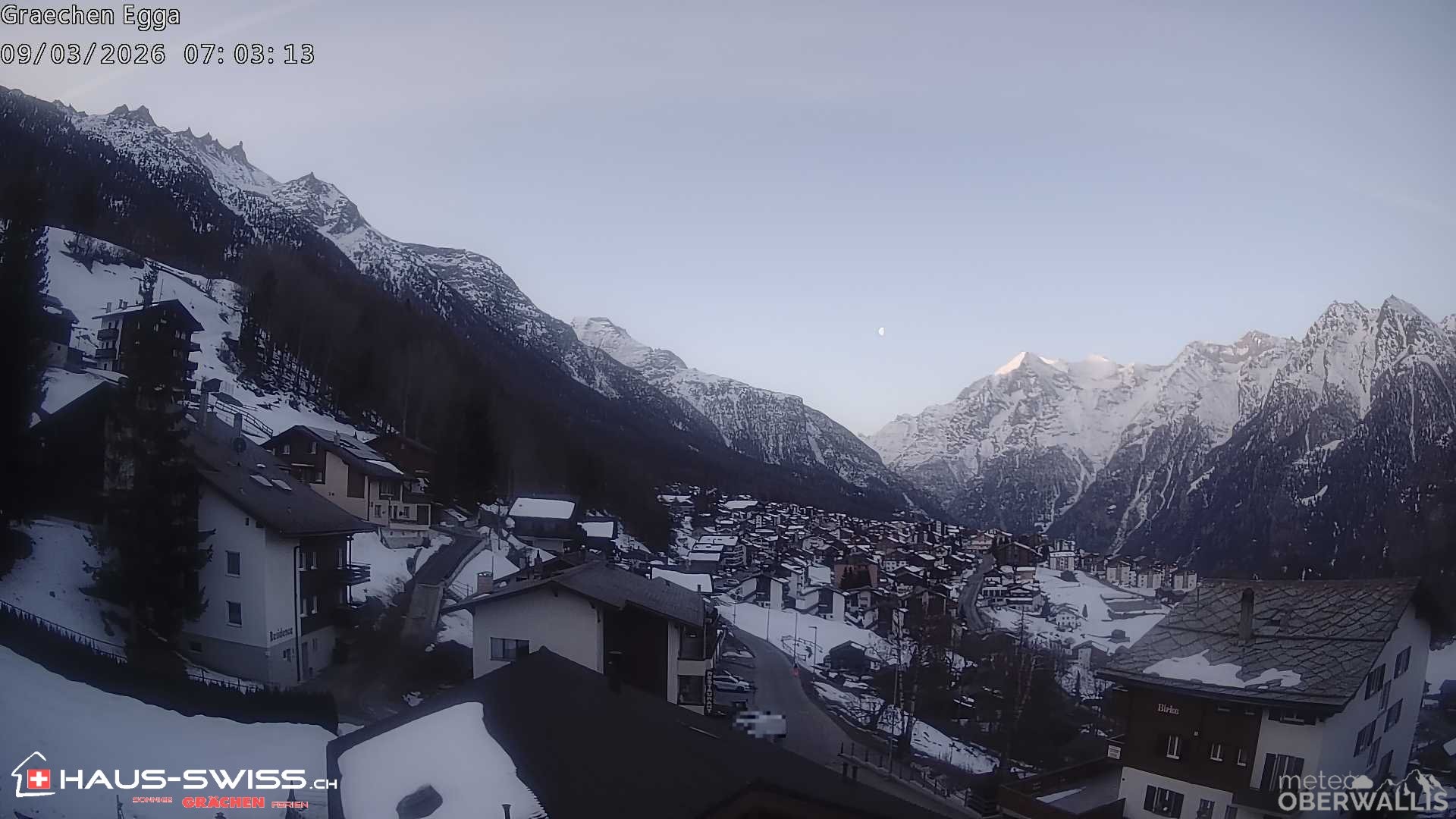 Archiv Foto Webcam Egga - Blick nach Grächen