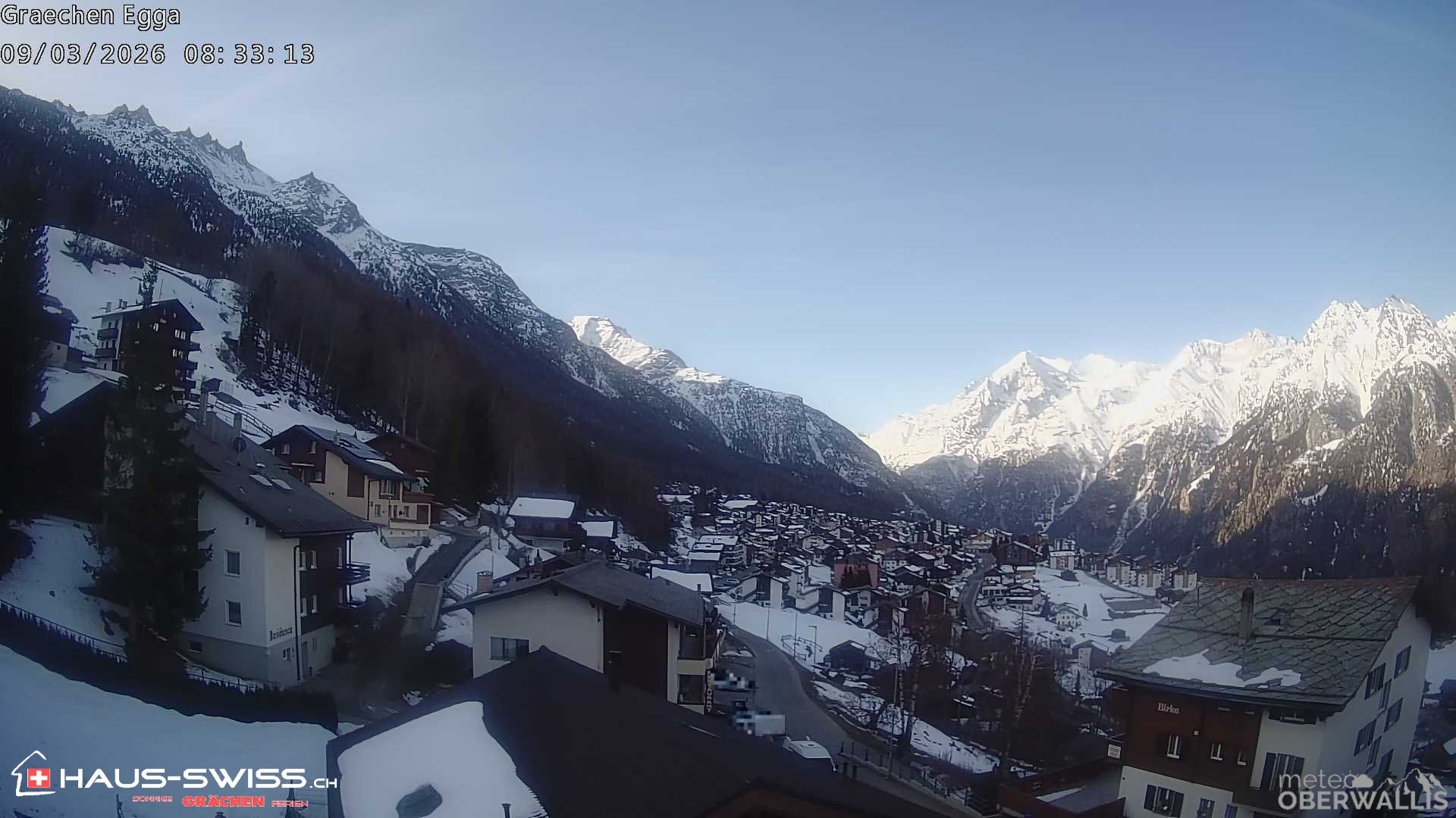 Archiv Foto Webcam Egga - Blick nach Grächen