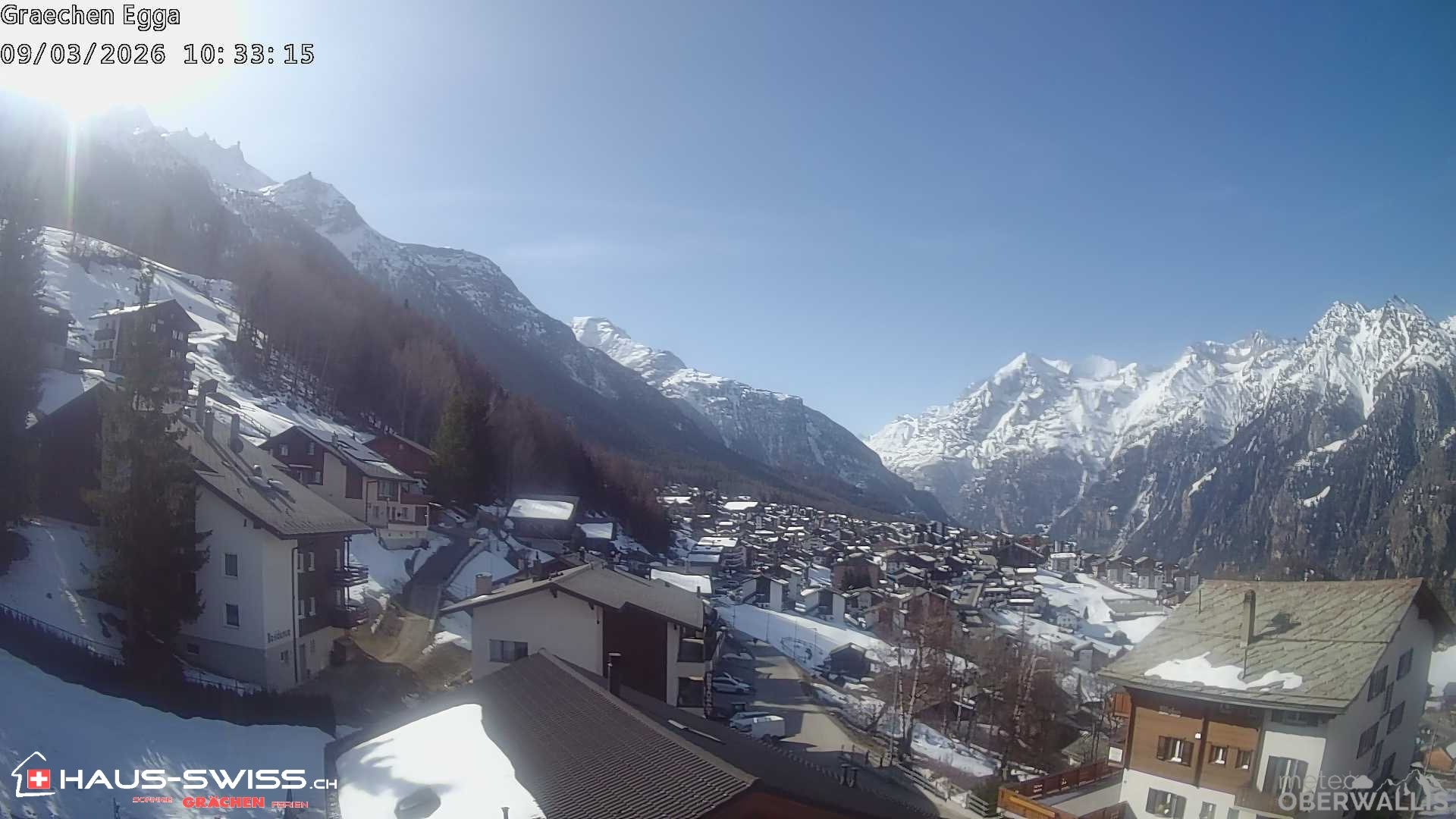 Archiv Foto Webcam Egga - Blick nach Grächen