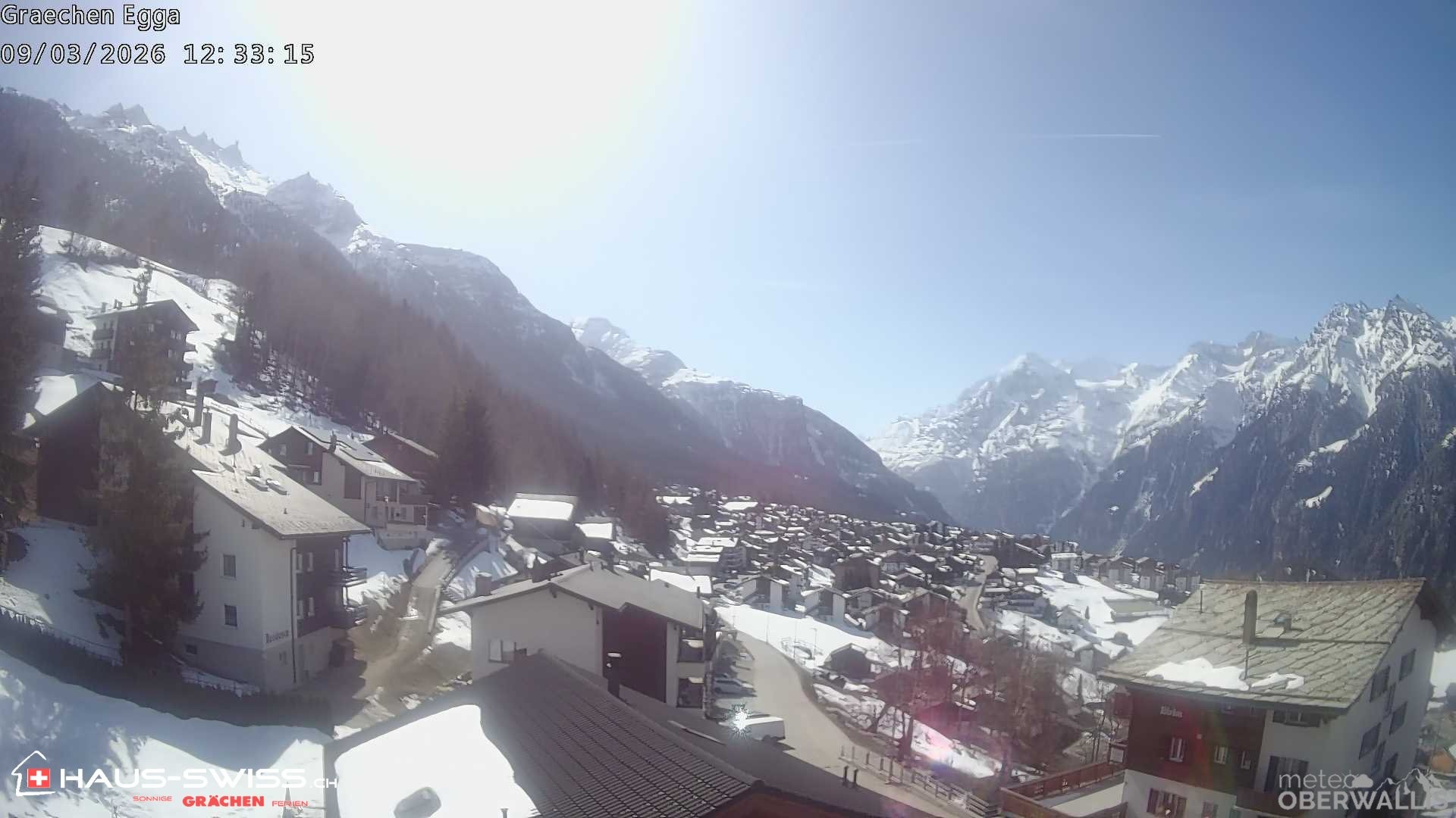 Archiv Foto Webcam Egga - Blick nach Grächen